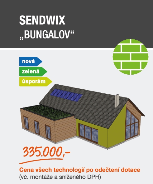 typové domy 2022 - zděný bungalov z materiálu sendwix
